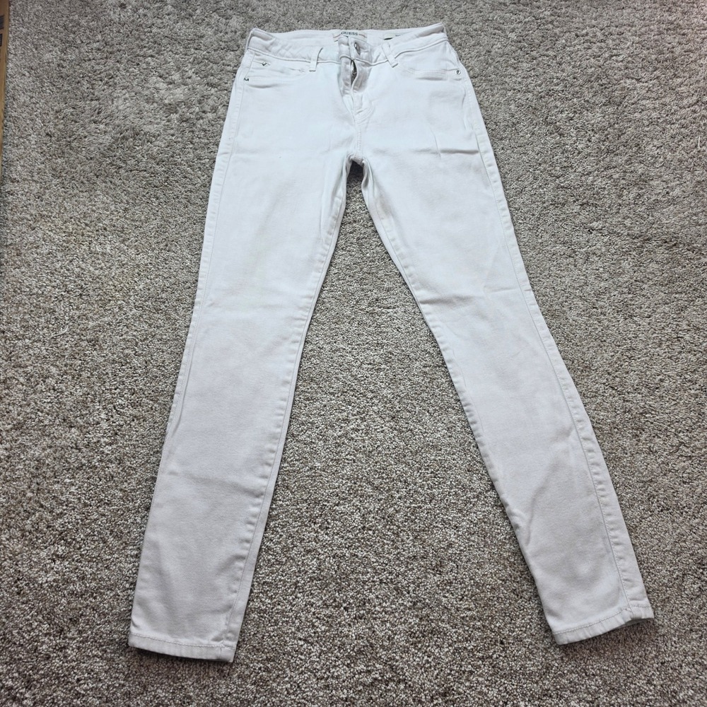 GUESS Sexy Curve Skinny Jeans Womens 27 White Mid Rise Stretch Jeggingsโ Y2K